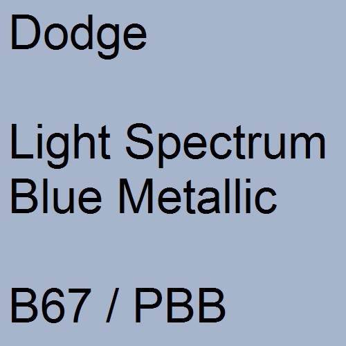 Dodge, Light Spectrum Blue Metallic, B67 / PBB.